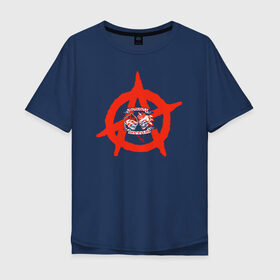 Мужская футболка хлопок Oversize с принтом Монгол Шуудан в Новосибирске, 100% хлопок | свободный крой, круглый ворот, “спинка” длиннее передней части | монгол шуудан анархия анархо рок рок панк