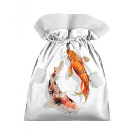 Подарочный 3D мешок с принтом Приношу удачу в Новосибирске, 100% полиэстер | Размер: 29*39 см | вода | золотые | рыбы | счастье | удача