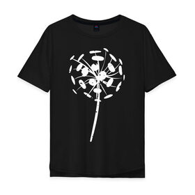 Мужская футболка хлопок Oversize с принтом Одуванчик в Новосибирске, 100% хлопок | свободный крой, круглый ворот, “спинка” длиннее передней части | арт | одуванчик | пух | растения | семена | силуэт | цветы
