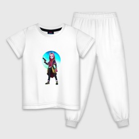 Детская пижама хлопок с принтом Fortnite. Drift в Новосибирске, 100% хлопок |  брюки и футболка прямого кроя, без карманов, на брюках мягкая резинка на поясе и по низу штанин
 | 