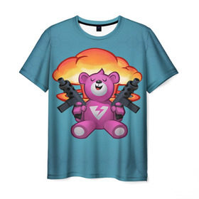 Мужская футболка 3D с принтом Fortnite Bear в Новосибирске, 100% полиэфир | прямой крой, круглый вырез горловины, длина до линии бедер | battle | bear | epic | fortnite | games | royale | save | soldier | teddy | teddybear | world | битва | королевская | медведь | мишка | солдат | фортнайт