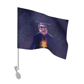 Флаг для автомобиля с принтом Guillermo del Toro в Новосибирске, 100% полиэстер | Размер: 30*21 см | 
