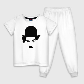 Детская пижама хлопок с принтом Чарли Чаплин в Новосибирске, 100% хлопок |  брюки и футболка прямого кроя, без карманов, на брюках мягкая резинка на поясе и по низу штанин
 | глаза. котелок | знаменитость | известность | лицо | минимализм | портрет | чаплин | чарли