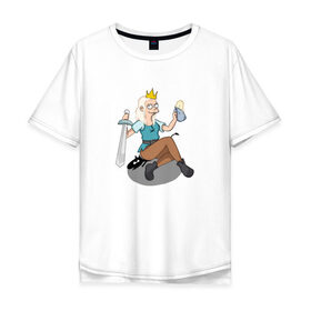 Мужская футболка хлопок Oversize с принтом Disenchantment. Princess Bean в Новосибирске, 100% хлопок | свободный крой, круглый ворот, “спинка” длиннее передней части | 
