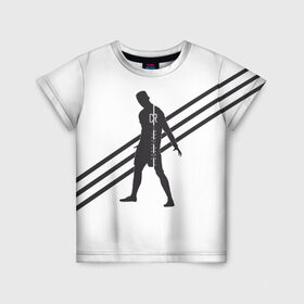 Детская футболка 3D с принтом Ronaldo в Новосибирске, 100% гипоаллергенный полиэфир | прямой крой, круглый вырез горловины, длина до линии бедер, чуть спущенное плечо, ткань немного тянется | 