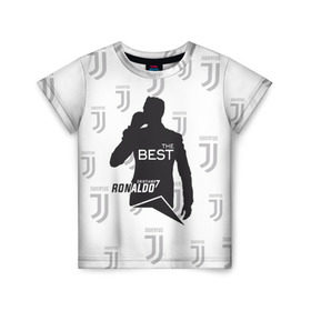 Детская футболка 3D с принтом Ronaldo the best в Новосибирске, 100% гипоаллергенный полиэфир | прямой крой, круглый вырез горловины, длина до линии бедер, чуть спущенное плечо, ткань немного тянется | 7 | cristiano | juventus | ronaldo | криштиану | роналду | ювентус