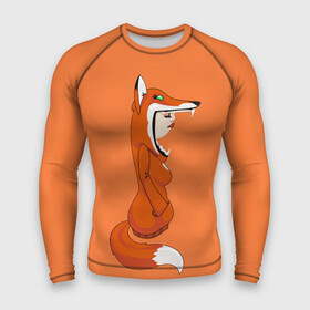 Мужской рашгард 3D с принтом Барышня Лиса в Новосибирске,  |  | fox | foxes | girl | hoody | барышня | девочка | девушка | женщина | лис | лиса | лисица | лисицы | лисой | лисы | оранжевый | толстовка | худи