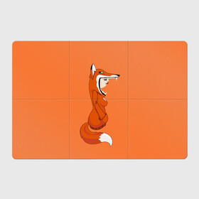 Магнитный плакат 3Х2 с принтом Барышня Лиса в Новосибирске, Полимерный материал с магнитным слоем | 6 деталей размером 9*9 см | fox | foxes | girl | hoody | барышня | девочка | девушка | женщина | лис | лиса | лисица | лисицы | лисой | лисы | оранжевый | толстовка | худи
