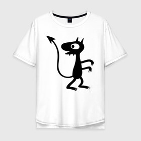 Мужская футболка хлопок Oversize с принтом Luci в Новосибирске, 100% хлопок | свободный крой, круглый ворот, “спинка” длиннее передней части | Тематика изображения на принте: disenchantment | luci | люси | мэтт гроунинг | разочарование | тролль | эльф