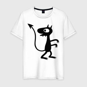 Мужская футболка хлопок с принтом Luci в Новосибирске, 100% хлопок | прямой крой, круглый вырез горловины, длина до линии бедер, слегка спущенное плечо. | Тематика изображения на принте: disenchantment | luci | люси | мэтт гроунинг | разочарование | тролль | эльф