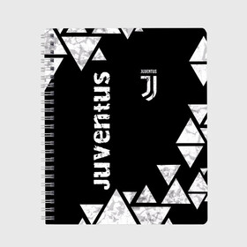 Тетрадь с принтом Juventus Black and White в Новосибирске, 100% бумага | 48 листов, плотность листов — 60 г/м2, плотность картонной обложки — 250 г/м2. Листы скреплены сбоку удобной пружинной спиралью. Уголки страниц и обложки скругленные. Цвет линий — светло-серый
 | club | football | juventus | белый | италия | клуб | форма | черный | ювентус