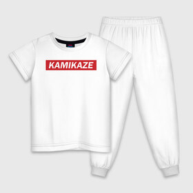 Детская пижама хлопок с принтом Eminem в Новосибирске, 100% хлопок |  брюки и футболка прямого кроя, без карманов, на брюках мягкая резинка на поясе и по низу штанин
 | Тематика изображения на принте: eminem | kamikaze | камикадзе | эминем