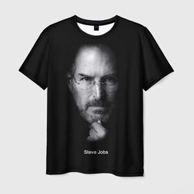 Мужская футболка 3D с принтом Steve Jobs в Новосибирске, 100% полиэфир | прямой крой, круглый вырез горловины, длина до линии бедер | iphone | steve jobs | стив джобс | эппл
