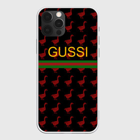 Чехол для iPhone 12 Pro Max с принтом GUSSI в Новосибирске, Силикон |  | anti brend | gussi | trend | антибренд | гуси | мода | надписи | тренд