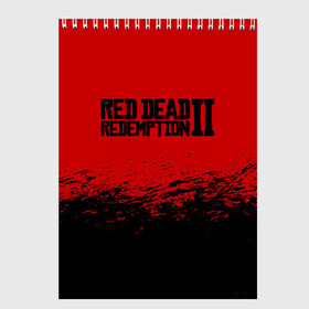 Скетчбук с принтом RED DEAD REDEMPTION 2 в Новосибирске, 100% бумага
 | 48 листов, плотность листов — 100 г/м2, плотность картонной обложки — 250 г/м2. Листы скреплены сверху удобной пружинной спиралью | gamer | gun | logo | play | player | rdr2 | red dead redemption 2 | rockstar | western | вестерн | ковбои | компьютерные игры 2019 | криминал | лого | рокстар