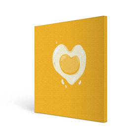 Холст квадратный с принтом Яичница Сердечко в Новосибирске, 100% ПВХ |  | eggs | food | heart | love | white | yellow | белок | всмятку | еда | желток | любовь | сердечко | сердце | яичница | яйца