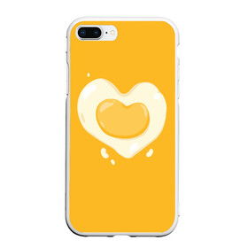 Чехол для iPhone 7Plus/8 Plus матовый с принтом Яичница Сердечко в Новосибирске, Силикон | Область печати: задняя сторона чехла, без боковых панелей | eggs | food | heart | love | white | yellow | белок | всмятку | еда | желток | любовь | сердечко | сердце | яичница | яйца