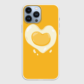 Чехол для iPhone 13 Pro Max с принтом Яичница Сердечко в Новосибирске,  |  | eggs | food | heart | love | white | yellow | белок | всмятку | еда | желток | любовь | сердечко | сердце | яичница | яйца