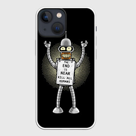Чехол для iPhone 13 mini с принтом Kill All Humans в Новосибирске,  |  | all | bender | futurama | humans | kill | бендер | близок | всех | конец | людей | футурама