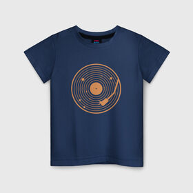 Детская футболка хлопок с принтом Солнечная пластинка в Новосибирске, 100% хлопок | круглый вырез горловины, полуприлегающий силуэт, длина до линии бедер | венера | геометрия | звук | земля | игла | кольца | круги | марс | меркурий | минимализм | планеты | пластинка | сатурн | солнечная пластинка | солнечная система | солнце | уран | юпитер