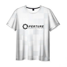Мужская футболка 3D с принтом Aperture Labs в Новосибирске, 100% полиэфир | прямой крой, круглый вырез горловины, длина до линии бедер | лаборатория | портал