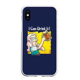 Чехол для iPhone XS Max матовый с принтом Disenchantment I Can Drink It! в Новосибирске, Силикон | Область печати: задняя сторона чехла, без боковых панелей | Тематика изображения на принте: bean | beer | disenchantment | elfo | futurama | luci | mattgroening | netflix | princess | simpsons | бин | люси | люци | мэтгроунинг | разочарование | симпсоны | элфо