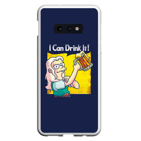 Чехол для Samsung S10E с принтом Disenchantment I Can Drink It! в Новосибирске, Силикон | Область печати: задняя сторона чехла, без боковых панелей | Тематика изображения на принте: bean | beer | disenchantment | elfo | futurama | luci | mattgroening | netflix | princess | simpsons | бин | люси | люци | мэтгроунинг | разочарование | симпсоны | элфо