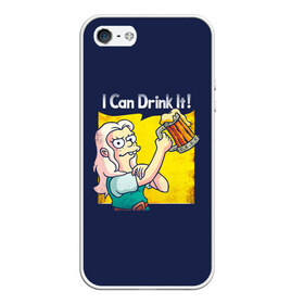 Чехол для iPhone 5/5S матовый с принтом Disenchantment I Can Drink It! в Новосибирске, Силикон | Область печати: задняя сторона чехла, без боковых панелей | bean | beer | disenchantment | elfo | futurama | luci | mattgroening | netflix | princess | simpsons | бин | люси | люци | мэтгроунинг | разочарование | симпсоны | элфо