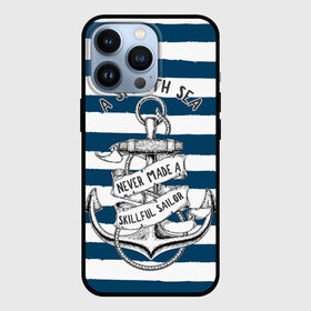 Чехол для iPhone 13 Pro с принтом в спокойном море плохие моряки в Новосибирске,  |  | Тематика изображения на принте: sailor | sea | море | моряк | синий | тельняжка | якорь