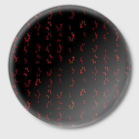 Значок с принтом Алфавит хищников в Новосибирске,  металл | круглая форма, металлическая застежка в виде булавки | prediator | алфавит | инопланетяне | код | опасность | пришельцы | символы | фильм | хищник