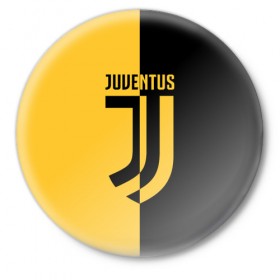 Значок с принтом JUVENTUS в Новосибирске,  металл | круглая форма, металлическая застежка в виде булавки | cr7 | fc | football | football club | juve | juventus | ronaldo | sport | роналдо | спорт | спортивные | униформа | фирменные цвета | фк | футбол | футбольный клуб | ювентус