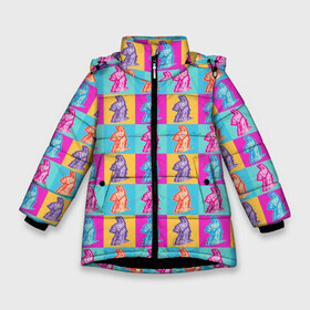 Зимняя куртка для девочек 3D с принтом FORTNITE в Новосибирске, ткань верха — 100% полиэстер; подклад — 100% полиэстер, утеплитель — 100% полиэстер. | длина ниже бедра, удлиненная спинка, воротник стойка и отстегивающийся капюшон. Есть боковые карманы с листочкой на кнопках, утяжки по низу изделия и внутренний карман на молнии. 

Предусмотрены светоотражающий принт на спинке, радужный светоотражающий элемент на пуллере молнии и на резинке для утяжки. | cybersport | esport | fortnite | game | llama | игра | киберспорт | лама | строительство | фортнайт