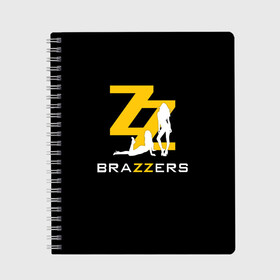 Тетрадь с принтом BRAZZERS в Новосибирске, 100% бумага | 48 листов, плотность листов — 60 г/м2, плотность картонной обложки — 250 г/м2. Листы скреплены сбоку удобной пружинной спиралью. Уголки страниц и обложки скругленные. Цвет линий — светло-серый
 | brazzers | верховный | девушка | девушки | дом | картинка | красивая | круто | лучший | любовь | мода | молодёжная | рисунок | силуэт | современная | стиль | студия | трафарет | фильмы | чёрный фон