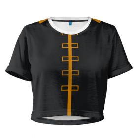 Женская футболка Cropp-top с принтом OKITA SOUGO GINTAMA в Новосибирске, 100% полиэстер | круглая горловина, длина футболки до линии талии, рукава с отворотами | 