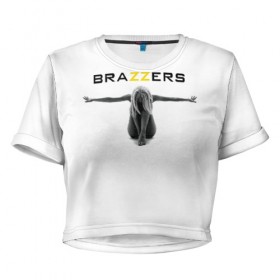 Женская футболка 3D укороченная с принтом BRAZZERS в Новосибирске, 100% полиэстер | круглая горловина, длина футболки до линии талии, рукава с отворотами | brazzers | верховный | графика | девушка | девушки | дом | изображение | картинка | красивая | круто | лучший | любовь | мода | молодёжная | рисунок | силуэт | современная | стиль | студия | творчество