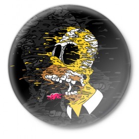 Значок с принтом Simpsons Halloween в Новосибирске,  металл | круглая форма, металлическая застежка в виде булавки | Тематика изображения на принте: 