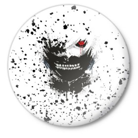Значок с принтом Kaneki Ken (Tokyo Ghoul) #3 в Новосибирске,  металл | круглая форма, металлическая застежка в виде булавки | Тематика изображения на принте: anime | kaneki ken | tokyo ghoul | аниме | канеки кен | токийский гуль