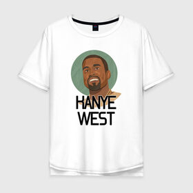 Мужская футболка хлопок Oversize с принтом Kanye West в Новосибирске, 100% хлопок | свободный крой, круглый ворот, “спинка” длиннее передней части | 