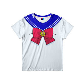 Детская футболка 3D с принтом Матроска в Новосибирске, 100% гипоаллергенный полиэфир | прямой крой, круглый вырез горловины, длина до линии бедер, чуть спущенное плечо, ткань немного тянется | Тематика изображения на принте: sailor moon | костюм | луна | сейлор мун | сейлормун