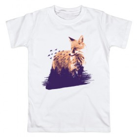 Мужская футболка хлопок с принтом Лиса в Новосибирске, 100% хлопок | прямой крой, круглый вырез горловины, длина до линии бедер, слегка спущенное плечо. | Тематика изображения на принте: fox | foxy | абстракция | женская | женские | лес | лис | лиса | лисичка | отдых | природа
