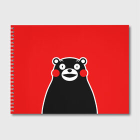 Альбом для рисования с принтом KUMAMON в Новосибирске, 100% бумага
 | матовая бумага, плотность 200 мг. | japanese | kumamon | kumamoto | аниме | игрушка | кумамон | кумамото сапурайдзу | персонаж | талисман | япония