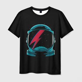 Мужская футболка 3D с принтом Space Bowie в Новосибирске, 100% полиэфир | прямой крой, круглый вырез горловины, длина до линии бедер | david bowie | rock music | дэвид боуи | рок  музыка