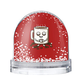 Снежный шар с принтом Кофеёчек в Новосибирске, Пластик | Изображение внутри шара печатается на глянцевой фотобумаге с двух сторон | coffee | cup | food | mug | горячо | еда | кофе | кофеман | кофий | красный | крепкий | кружка | напиток | черный
