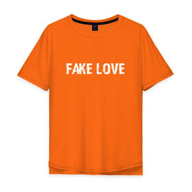 Мужская футболка хлопок Oversize с принтом FAKE LOVE в Новосибирске, 100% хлопок | свободный крой, круглый ворот, “спинка” длиннее передней части | bangtan boys | beyond the scene | bts | fake love | k pop | music | арэм | ви | джей хоуп | джин | музыка | сюга | чимин | чонгук