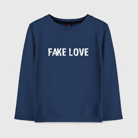 Детский лонгслив хлопок с принтом FAKE LOVE в Новосибирске, 100% хлопок | круглый вырез горловины, полуприлегающий силуэт, длина до линии бедер | bangtan boys | beyond the scene | bts | fake love | k pop | music | арэм | ви | джей хоуп | джин | музыка | сюга | чимин | чонгук