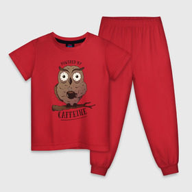 Детская пижама хлопок с принтом Кофеин в Новосибирске, 100% хлопок |  брюки и футболка прямого кроя, без карманов, на брюках мягкая резинка на поясе и по низу штанин
 | caffeine | coffee | owl | кофе | кофеин | с кофе | с совой | сова