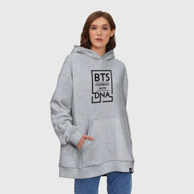 Худи SuperOversize хлопок с принтом BTS DNA в Новосибирске, 70% хлопок, 30% полиэстер, мягкий начес внутри | карман-кенгуру, эластичная резинка на манжетах и по нижней кромке, двухслойный капюшон
 | bangtan boys | beyond the scene | bts | comeback show | dna | k pop | music | арэм | ви | джей хоуп | джин | музыка | сюга | чимин | чонгук