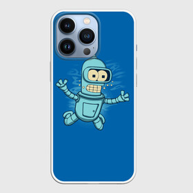 Чехол для iPhone 13 Pro с принтом Bender Nevermind в Новосибирске,  |  | Тематика изображения на принте: bender | futurama | mult | nevermind | nirvana | simpsons | zoidberg | бендер | зойдберг | мульт | мультик | мультфильм | симпсоны | футурама