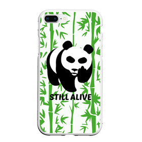 Чехол для iPhone 7Plus/8 Plus матовый с принтом Still Alive в Новосибирске, Силикон | Область печати: задняя сторона чехла, без боковых панелей | Тематика изображения на принте: alive | bamboo | green | greenpeace | panga | peace | still | бамбук | грин | гринпис | живая | живой | зеленый | мир | панда | панды | пис