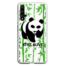 Чехол для Honor 20 с принтом Still Alive в Новосибирске, Силикон | Область печати: задняя сторона чехла, без боковых панелей | Тематика изображения на принте: alive | bamboo | green | greenpeace | panga | peace | still | бамбук | грин | гринпис | живая | живой | зеленый | мир | панда | панды | пис
